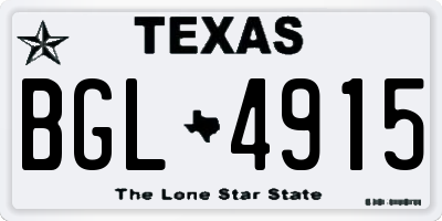 TX license plate BGL4915