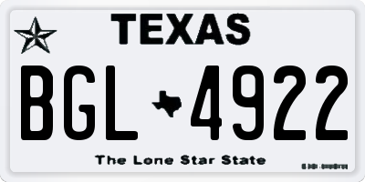 TX license plate BGL4922
