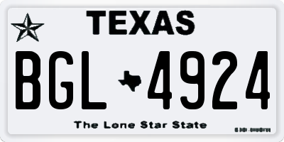 TX license plate BGL4924