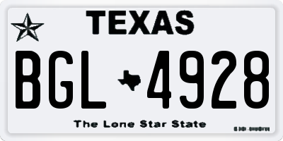 TX license plate BGL4928