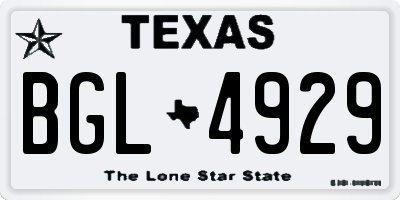 TX license plate BGL4929