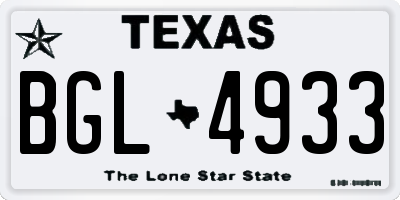 TX license plate BGL4933