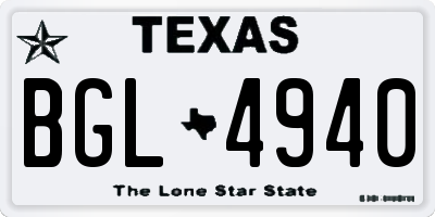 TX license plate BGL4940