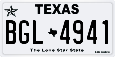 TX license plate BGL4941