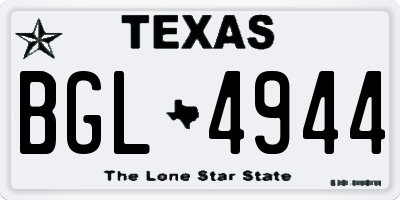 TX license plate BGL4944