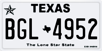 TX license plate BGL4952