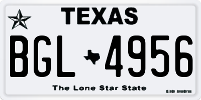 TX license plate BGL4956