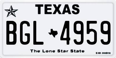 TX license plate BGL4959