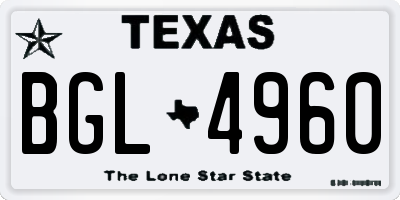 TX license plate BGL4960