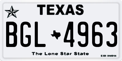 TX license plate BGL4963