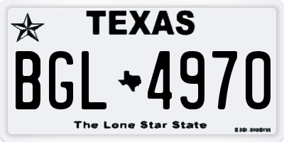 TX license plate BGL4970