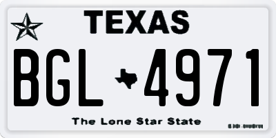 TX license plate BGL4971