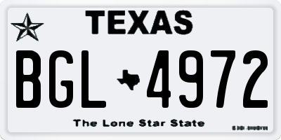 TX license plate BGL4972