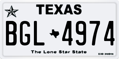 TX license plate BGL4974