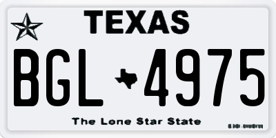 TX license plate BGL4975