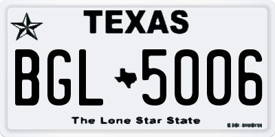 TX license plate BGL5006