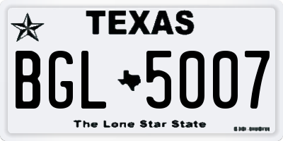 TX license plate BGL5007