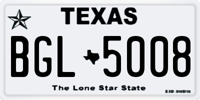TX license plate BGL5008