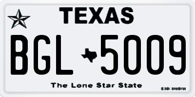 TX license plate BGL5009