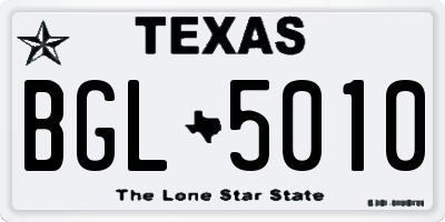 TX license plate BGL5010