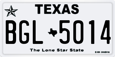 TX license plate BGL5014