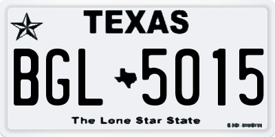 TX license plate BGL5015