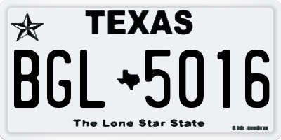 TX license plate BGL5016
