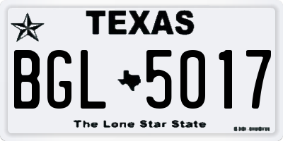 TX license plate BGL5017