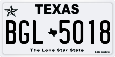 TX license plate BGL5018