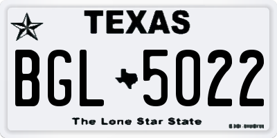 TX license plate BGL5022