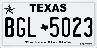 TX license plate BGL5023