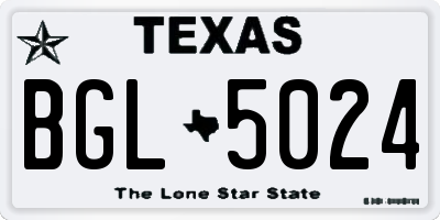 TX license plate BGL5024