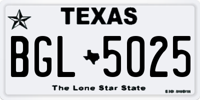 TX license plate BGL5025