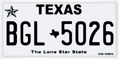 TX license plate BGL5026