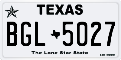 TX license plate BGL5027