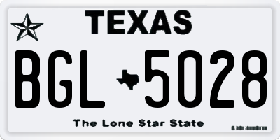 TX license plate BGL5028