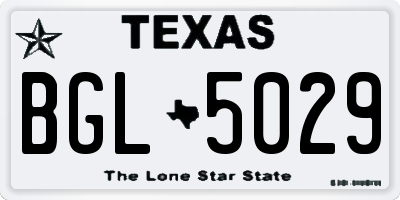 TX license plate BGL5029