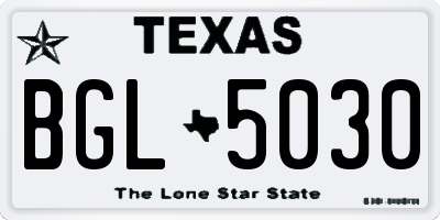 TX license plate BGL5030