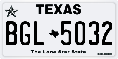 TX license plate BGL5032