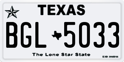 TX license plate BGL5033