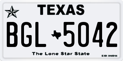 TX license plate BGL5042