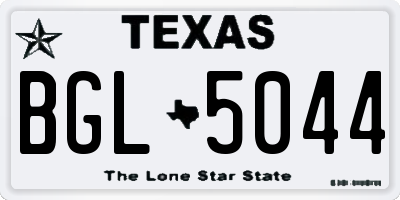 TX license plate BGL5044