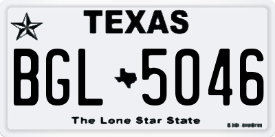 TX license plate BGL5046