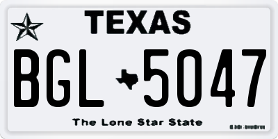 TX license plate BGL5047