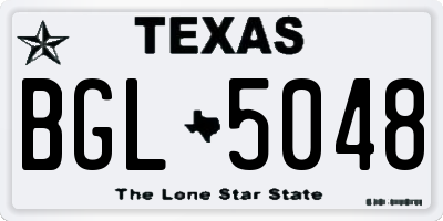 TX license plate BGL5048