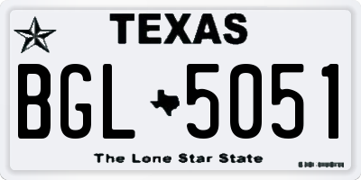 TX license plate BGL5051