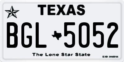 TX license plate BGL5052
