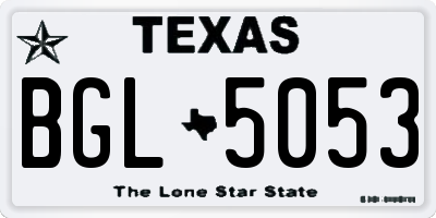 TX license plate BGL5053