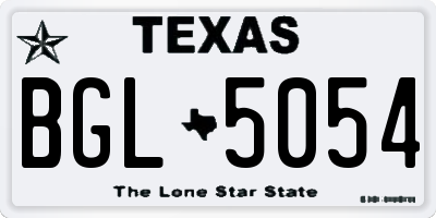 TX license plate BGL5054