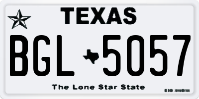TX license plate BGL5057